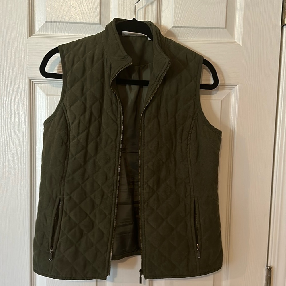 Olive green suede vest